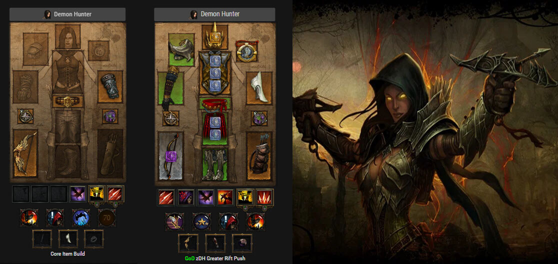 screen shot of demon hunters build