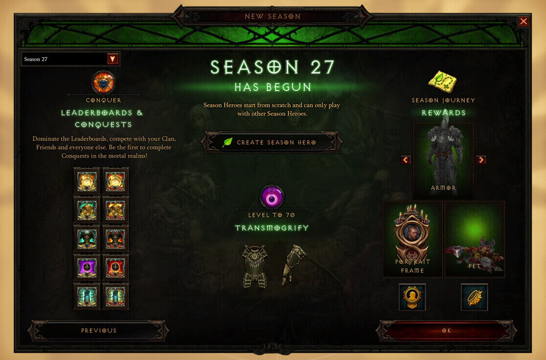 screen shot of season 27 opening page