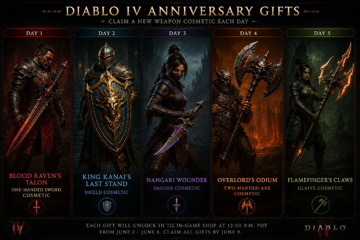 diablo 4 characters with anniversary gifts 