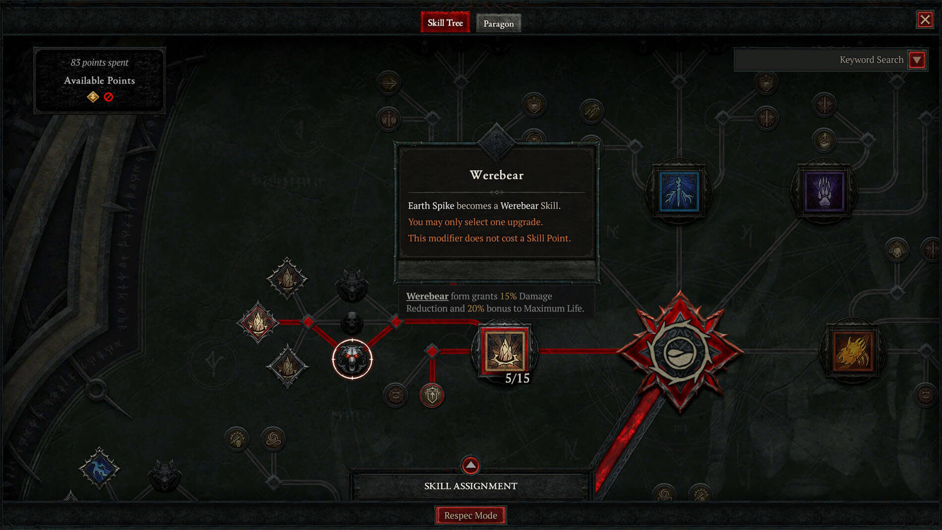 screenshot of duried skill tree on diablo 4 lord of hatred