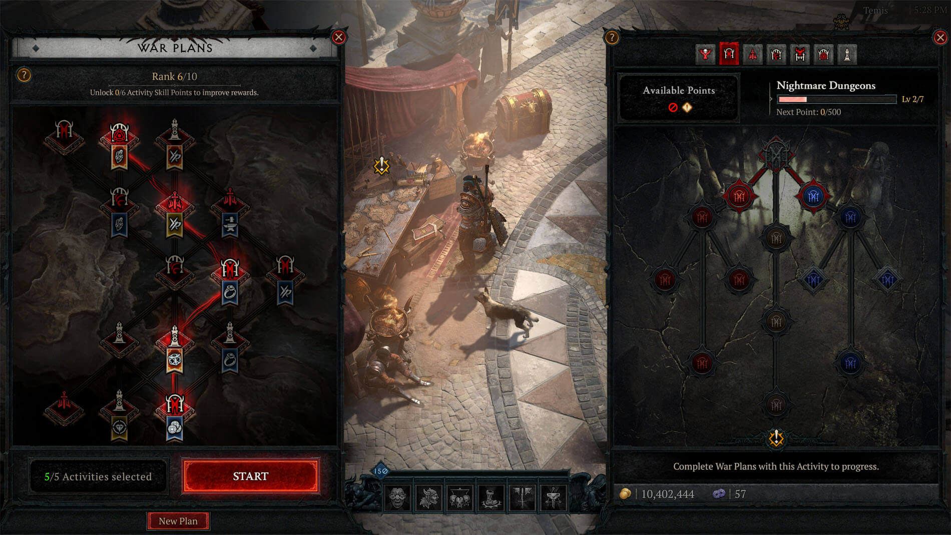 screenshot of diablo 4 lord of hatred endgame war board