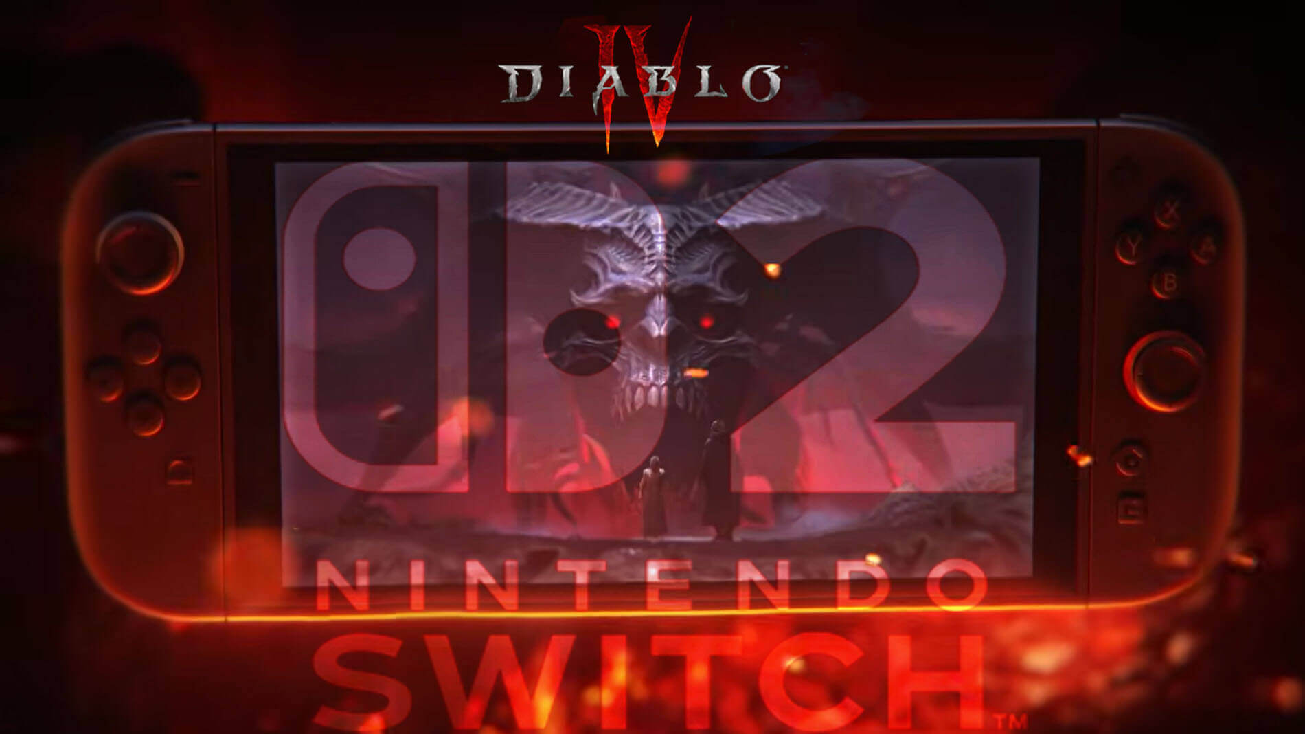 nintendo switch two image combined with diablo for logo and evil character
