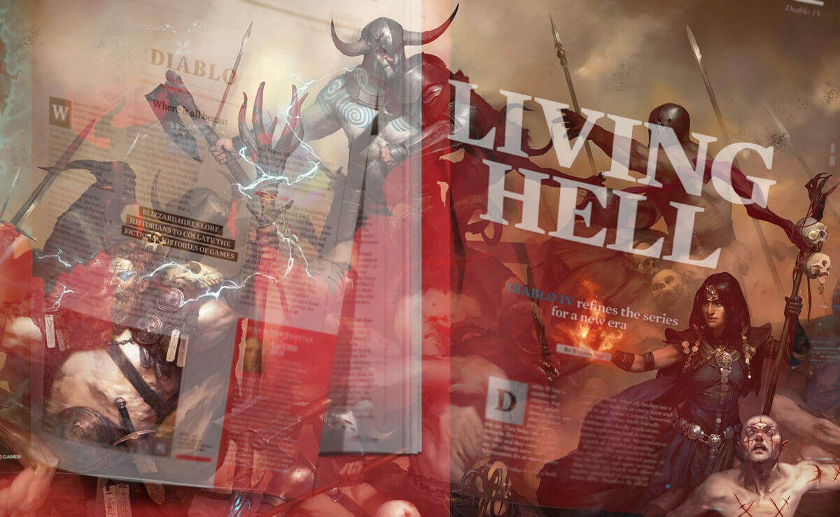 diablo 4 sanctuary fight seen with a shadow of magazine papers.