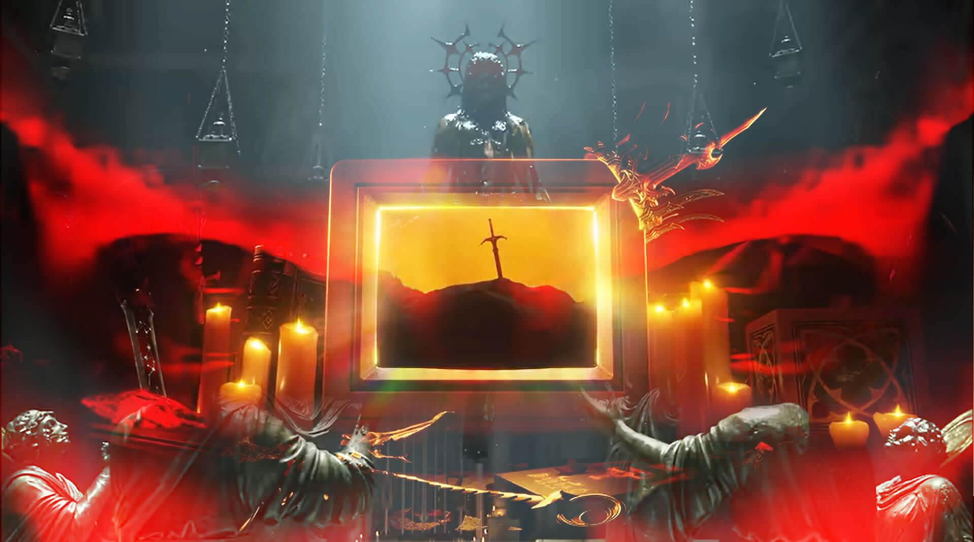 computer screen and diablo characters