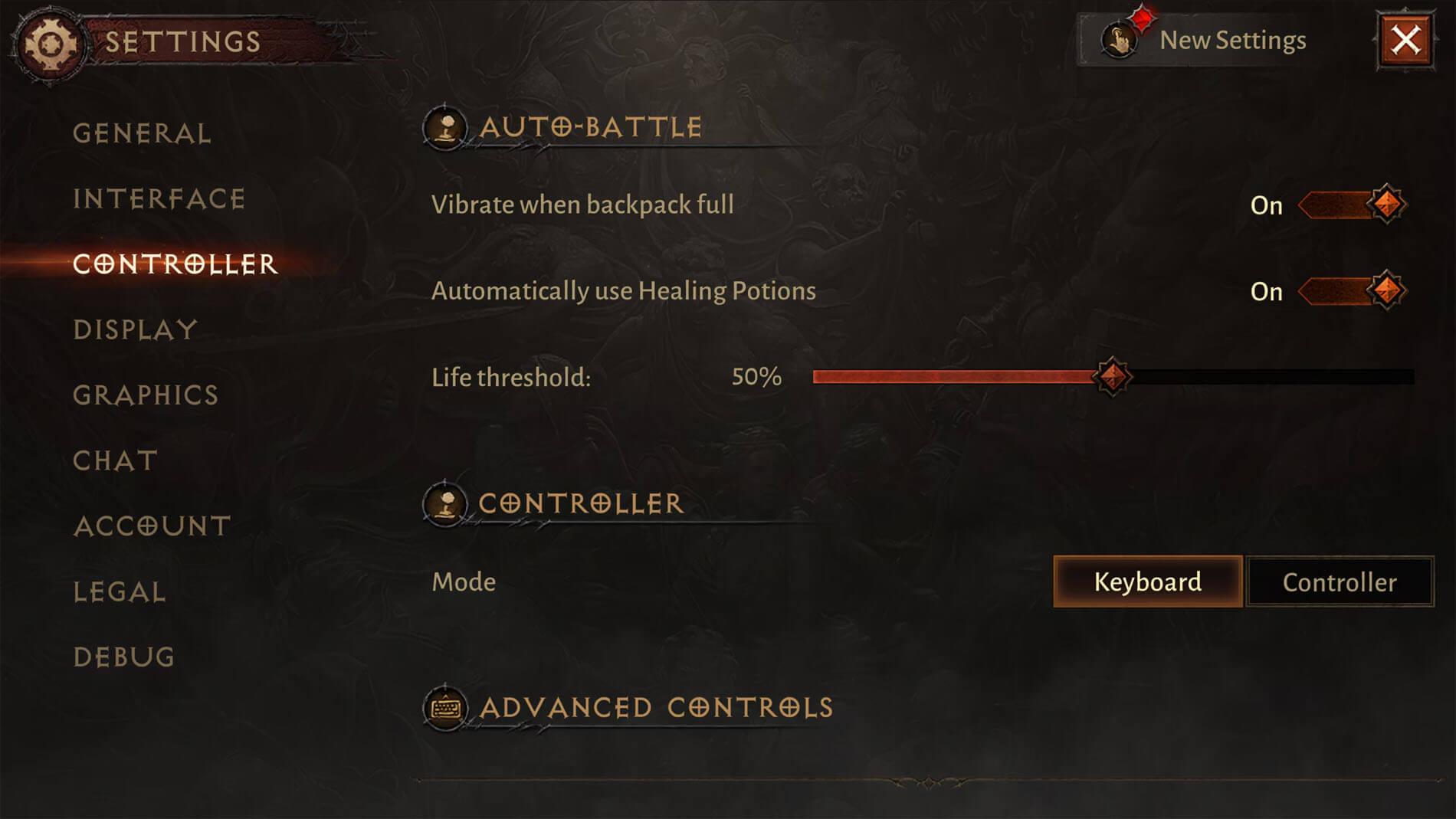 diablo immortal auto battle settings