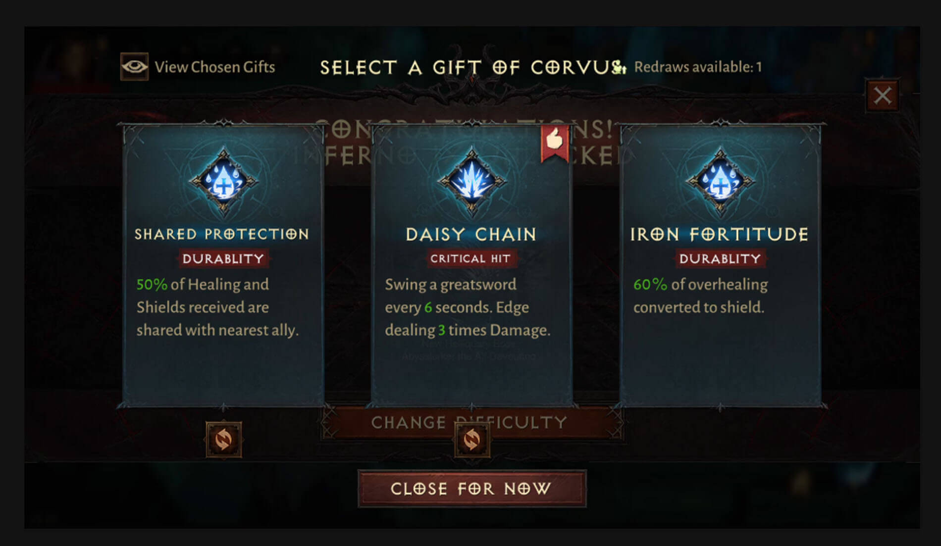 screenshot of diablo immortals gift of corvus
