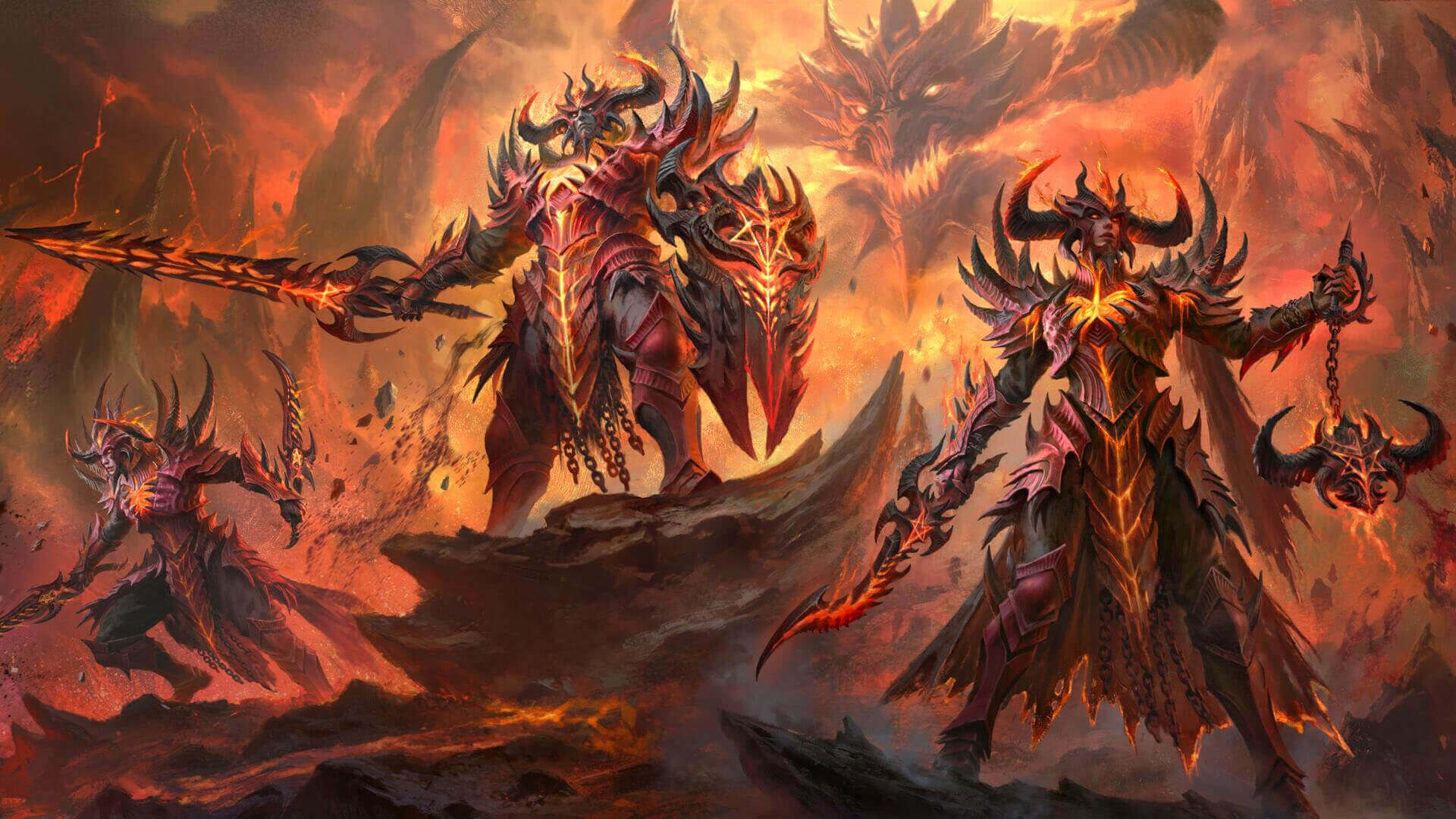 diablo immortal characters n terrors bane with new cosmetics on
