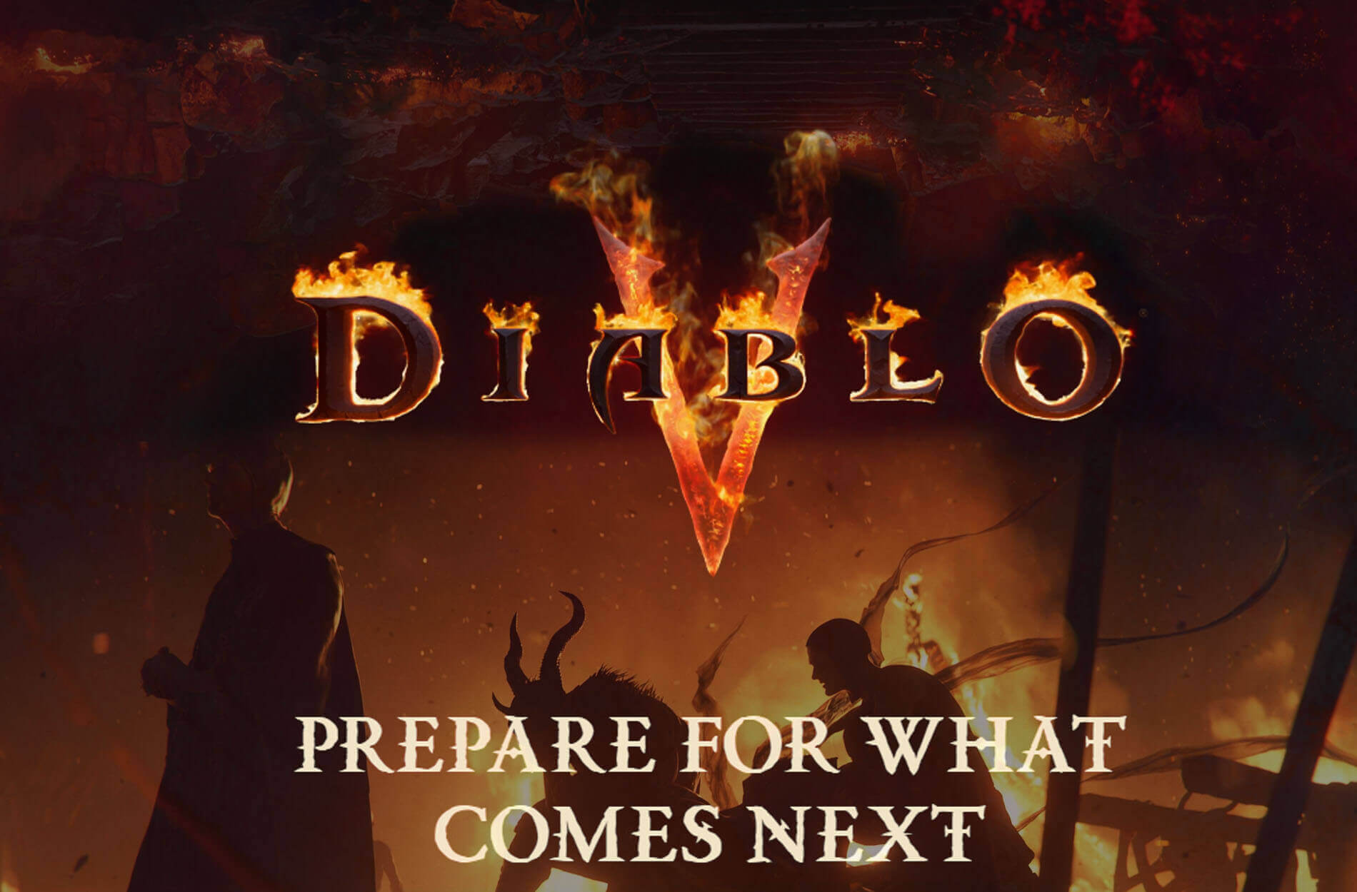 diablo 5 logo with the characters screenshot 