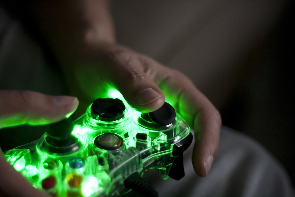 Green neon Xbox controller