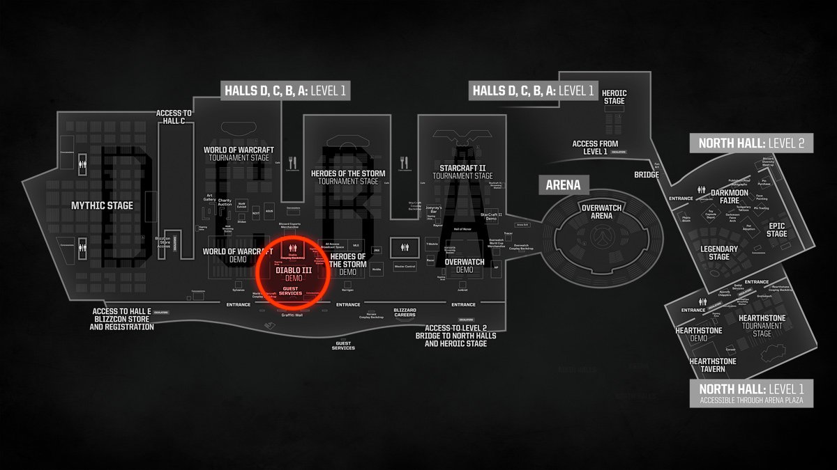 floor map of blizzcon 2017